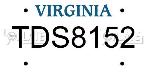TDS8152 Virginia License Plate