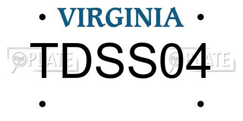TDSS04 Virginia License Plate