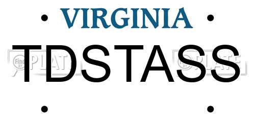 TDSTASS Virginia License Plate