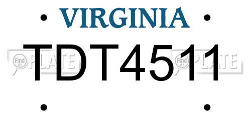 TDT4511 Virginia License Plate