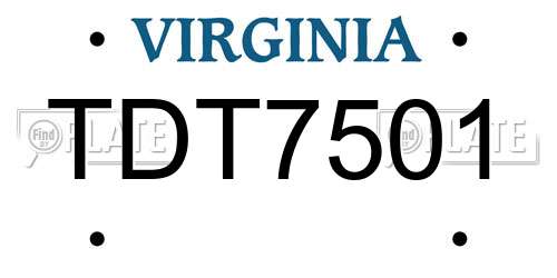 TDT7501 Virginia License Plate