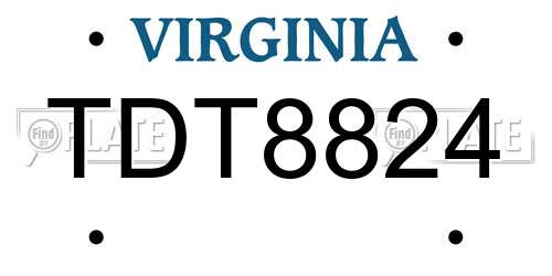 TDT8824 Virginia License Plate