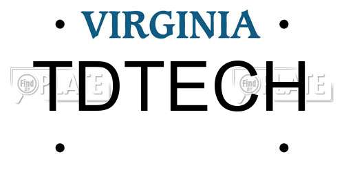 TDTECH Virginia License Plate