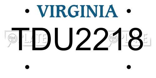TDU2218 Virginia License Plate