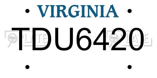 TDU6420 Virginia License Plate