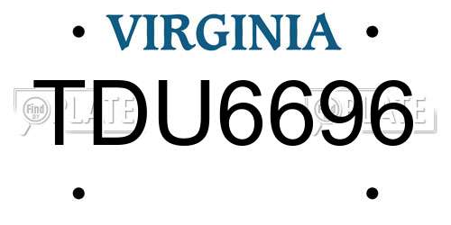 TDU6696 Virginia License Plate