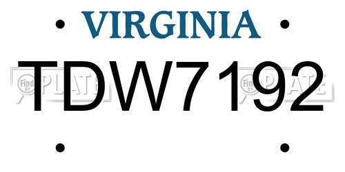 TDW7192 Virginia License Plate