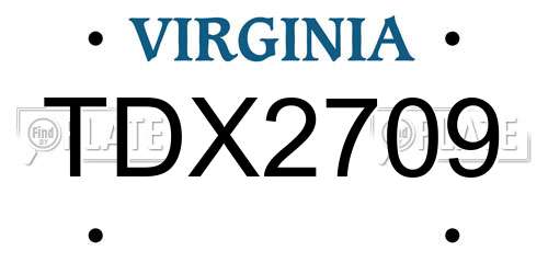 TDX2709 Virginia License Plate