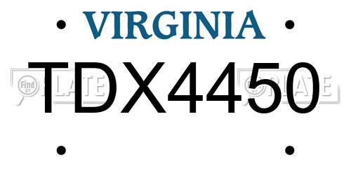 TDX4450 Virginia License Plate