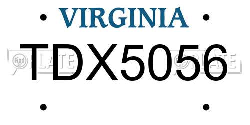 TDX5056 Virginia License Plate