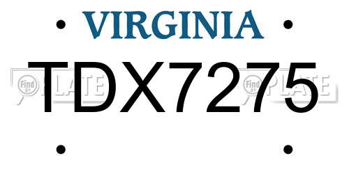 TDX7275 Virginia License Plate