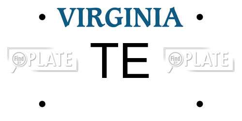 TE Virginia License Plate
