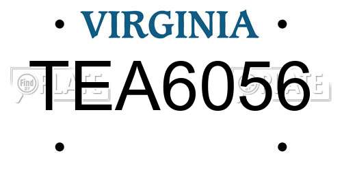 TEA6056 Virginia License Plate