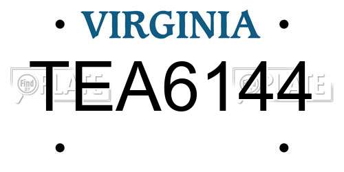 TEA6144 Virginia License Plate