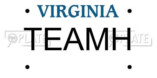 TEAMH Virginia License Plate