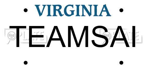 TEAMSAI Virginia License Plate