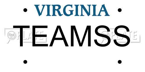 TEAMSS Virginia License Plate