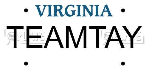 TEAMTAY Virginia License Plate