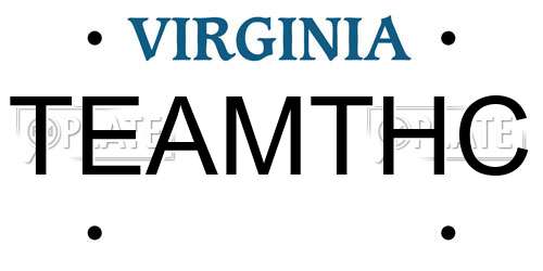 TEAMTHC Virginia License Plate