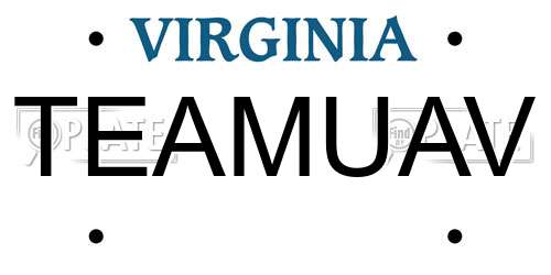 TEAMUAV Virginia License Plate