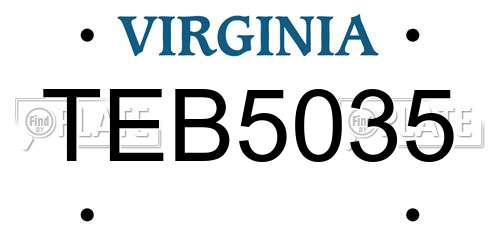 TEB5035 Virginia License Plate