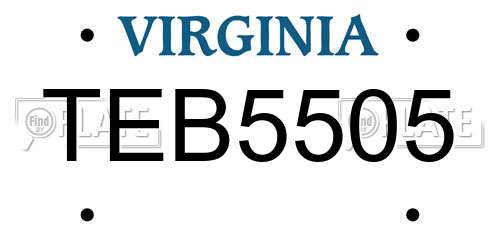 TEB5505 Virginia License Plate