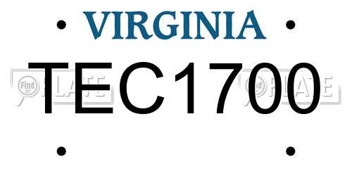 TEC1700 Virginia License Plate