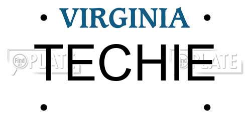 TECHIE Virginia License Plate