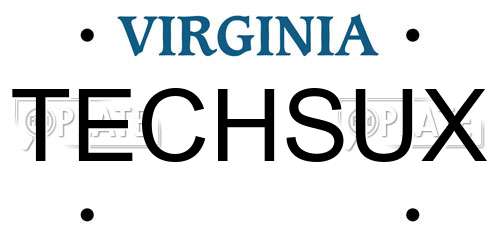 TECHSUX Virginia License Plate