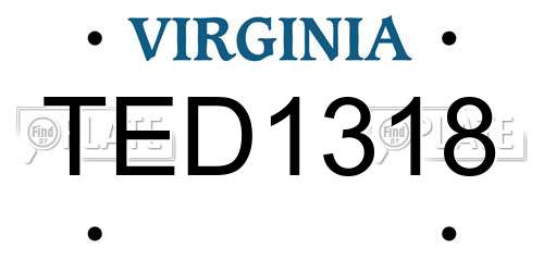 TED1318 Virginia License Plate