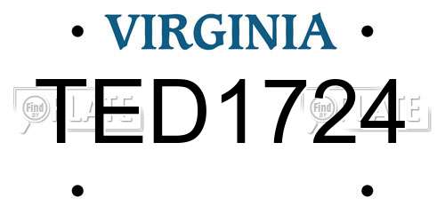 TED1724 Virginia License Plate