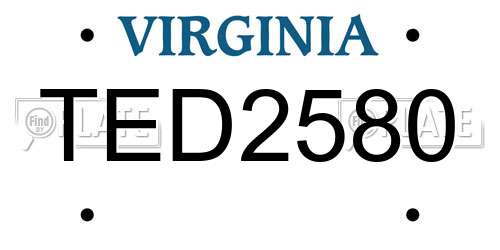 TED2580 Virginia License Plate