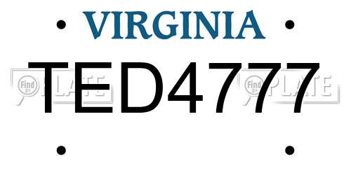 TED4777 Virginia License Plate