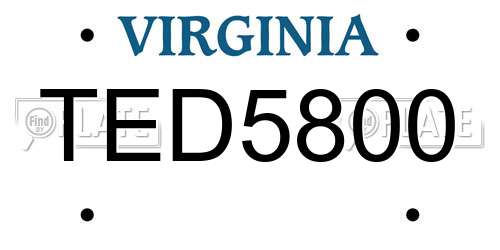 TED5800 Virginia License Plate