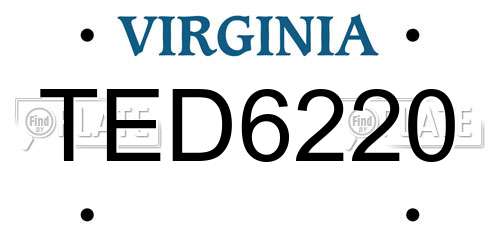 TED6220 Virginia License Plate
