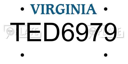 TED6979 Virginia License Plate