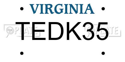 TEDK35 Virginia License Plate
