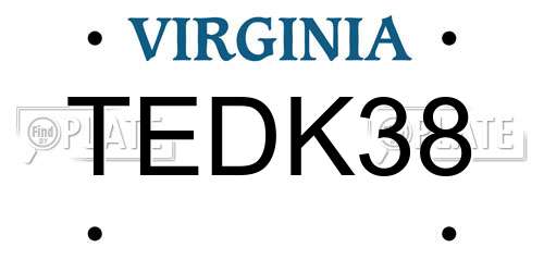 TEDK38 Virginia License Plate