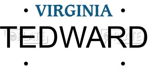 TEDWARD Virginia License Plate