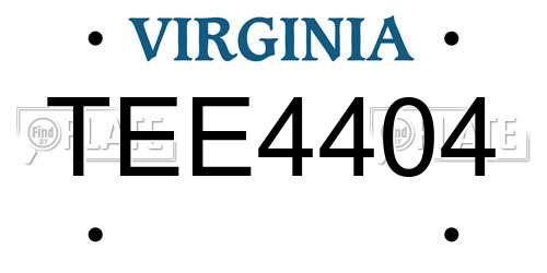 TEE4404 Virginia License Plate