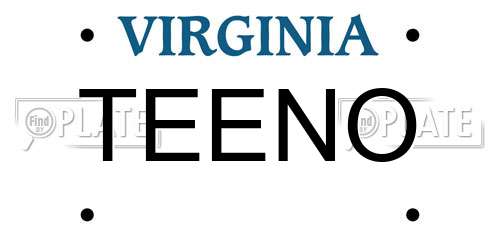 TEENO Virginia License Plate