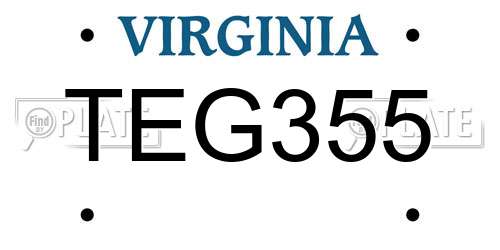 TEG355 Virginia License Plate