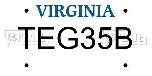 TEG35B Virginia License Plate