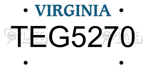 TEG5270 Virginia License Plate