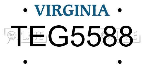 TEG5588 Virginia License Plate