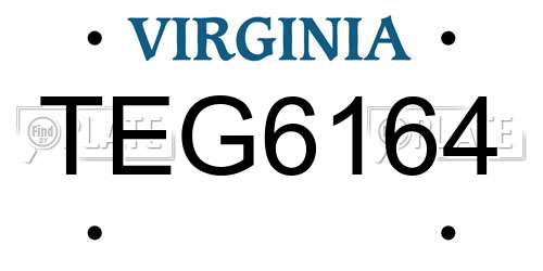 TEG6164 Virginia License Plate