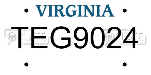 TEG9024 Virginia License Plate