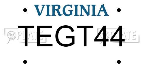TEGT44 Virginia License Plate