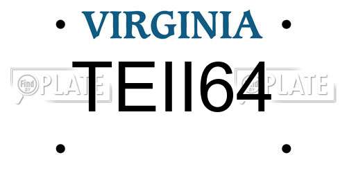 TEII64 Virginia License Plate
