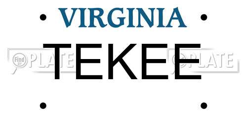 TEKEE Virginia License Plate
